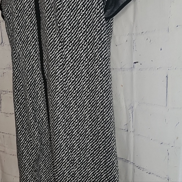 Talbits Petites Black & White Tweed Look Shift Dress Plus 14WP Short Sleeve New - Picture 5 of 15